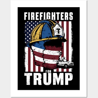 Firefighters For Trump Election Usa Posters and Art